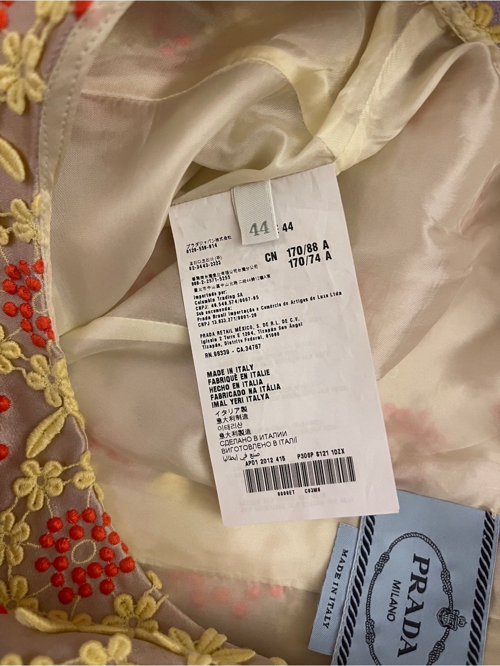 2012 Prada Floral Embroidered Shift Dress 44 - Picture 8 of 10